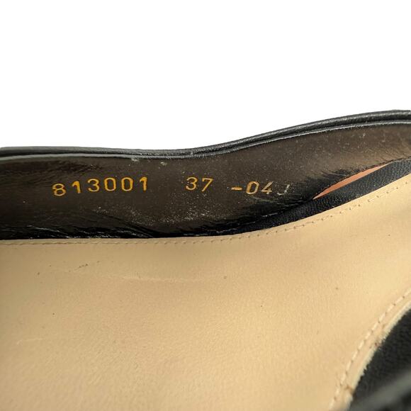 Gucci Signoria Leather Slingback Pointed Toe Pumps Shoes Black Size 37 - Picture 11 of 12
